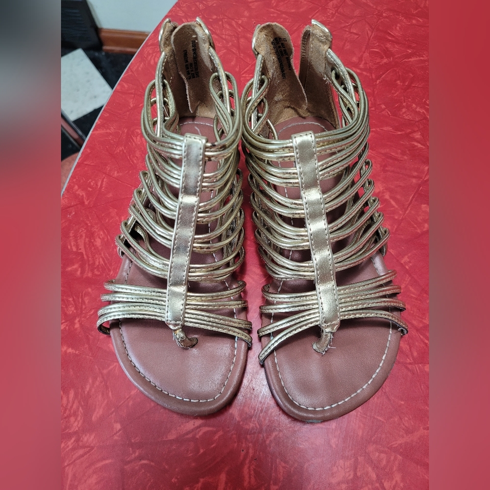 Gold Strappy Sandals